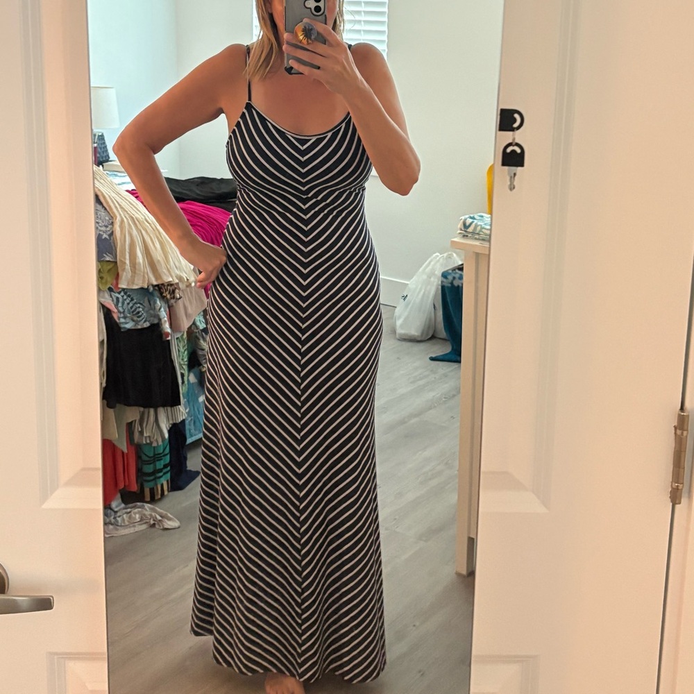Alythea White and Blue Spaghetti Strap Sundress